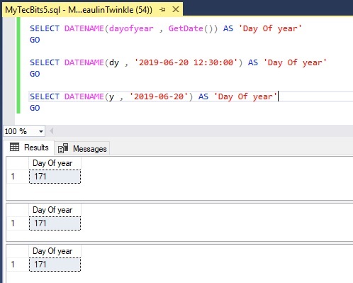 بدست آوردن روز از سال در SQL Server . آموزشگاه رایگان خوش آموز