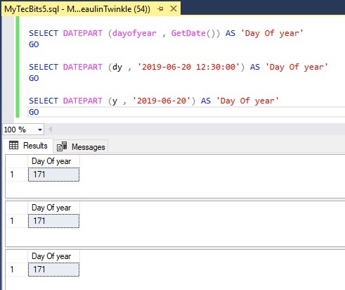 بدست آوردن روز از سال در SQL Server . آموزشگاه رایگان خوش آموز