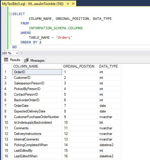 نحوه لیست کردن تمامی فیلدهای یک جدول در SQL Server . آموزشگاه رایگان خوش آموز