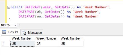بدست آوردن عدد هفته از سال در SQL Server . آموزشگاه رایگان خوش آموز
