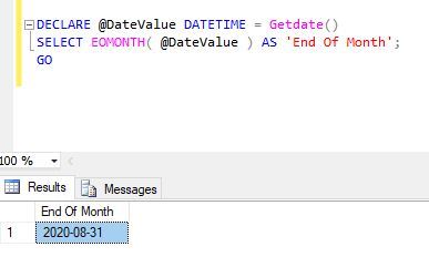 بدست آوردن آخرین روز ماه در SQL Server با تابع EOMONTH . آموزشگاه رایگان خوش آموز