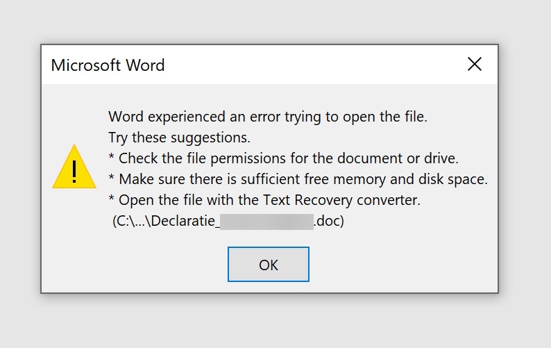 رفع ارور  Word experienced an error trying to open the file . آموزشگاه رایگان خوش آموز