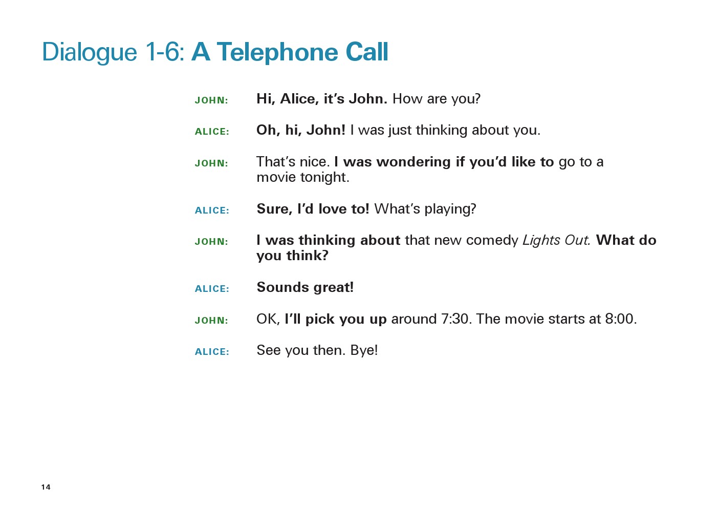 یادگیری انگلیسی آمریکایی-مکالمات و دیالوگ های روزمره- مکالمه 6-1: یک تماس تلفنی(Dialogue 1-6: A Telephone Call)