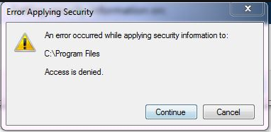 رفع ارور An error occurred while applying security information . آموزشگاه رایگان خوش آموز