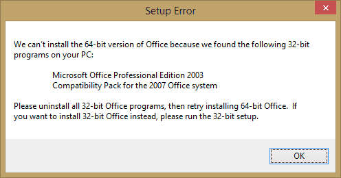 رفع ارور Setup Error - We can’t install the 64 bit version of Office . آموزشگاه رایگان خوش آموز