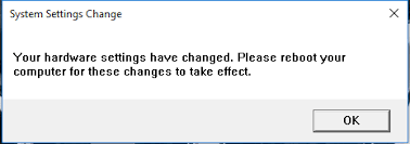 خطای Your hardware settings have changed. Please reboot your computer for these changes to take effect . آموزشگاه رایگان خوش آموز