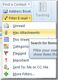 جستجوی ایمیل ها در Outlook که دارای Attachment هستند . آموزشگاه رایگان خوش آموز