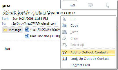 افزودن فرستنده ایمیل در Outlook به لیست مخاطبین . آموزشگاه رایگان خوش آموز