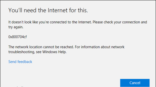رفع ارور Microsoft Store Error 0x800704cf - It Doesn't Look Like you're Connected to the Internet . آموزشگاه رایگان خوش آموز