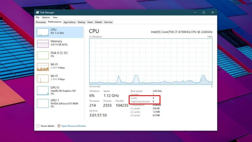 مشاهده تعداد هسته های CPU در ویندوز . آموزشگاه رایگان خوش آموز