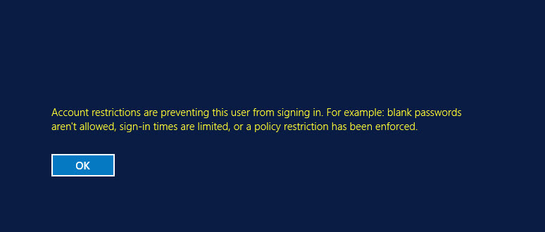 رفع خطای Account restrictions are preventing this user from signing in در ریموت دسکتاپ . آموزشگاه رایگان خوش آموز