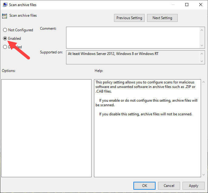 تنظیم کردن Windows Defender به منظور اسکن فایل های ZIP، rar و Cab در ویندوز . آموزشگاه رایگان خوش آموز