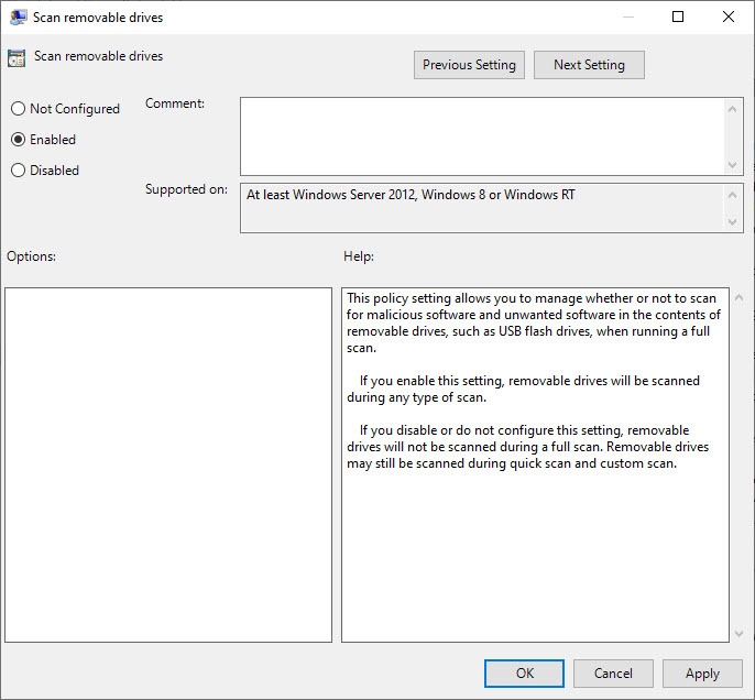 فعال یا غیرفعال کردن اسکن درایوهای خارجی توسط Windows Defender . آموزشگاه رایگان خوش آموز