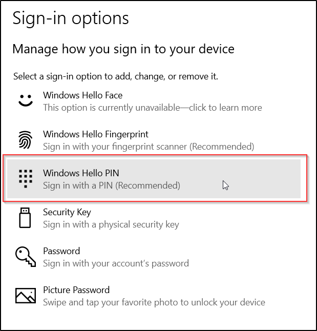 رفع ارور Windows Hello pin this option is currently unavailable . آموزشگاه رایگان خوش آموز