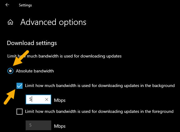 محدود کردن پهنای باند Windows Update در ویندوز 10 . آموزشگاه رایگان خوش آموز