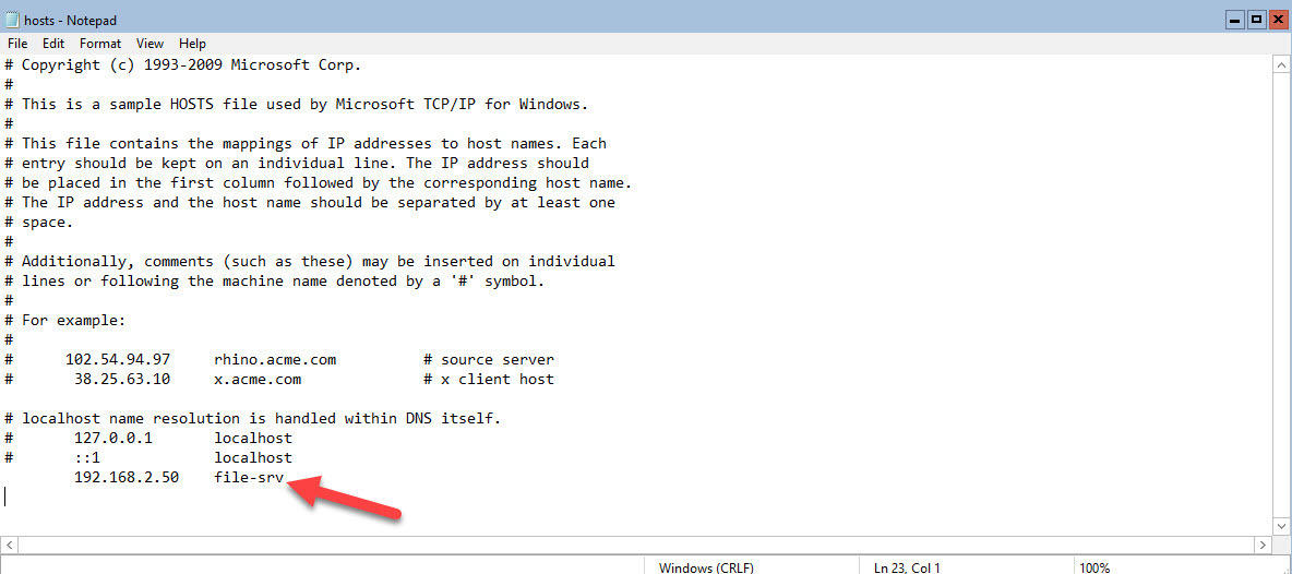 تنظیم فایل Host و Wins server در ویندوز سرور Core . آموزشگاه رایگان خوش آموز