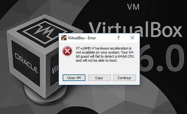 رفع ارور VT-X/AMD-V hardware acceleration is not available در Virtualbox . آموزشگاه رایگان خوش آموز