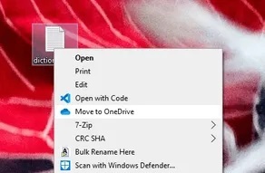 حذف گزینه Move to OneDrive از منوی کلیک راست فایل ها در ویندوز . آموزشگاه رایگان خوش آموز