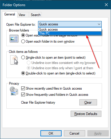 چگونه This PC را جایگزین Quick Access در File Explorer کنیم؟