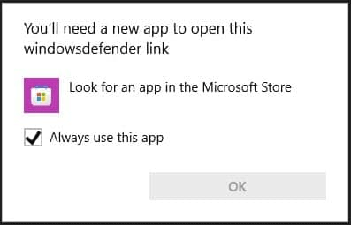 رفع ارور Fix You’ll Need a New App to Open This Windowsdefender Link