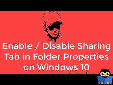 غیرفعال کردن تب sharing در پنجره properties فولدرها