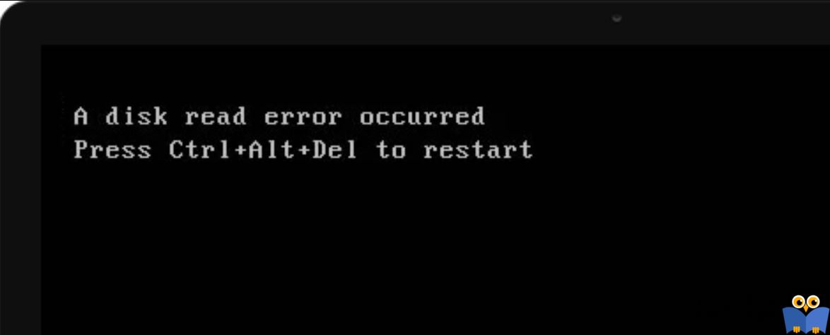 برطرف کردن ارور A disk read error occurred