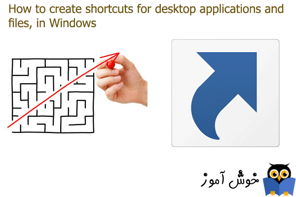 چگونگی ایجاد میانبرها (shortcuts) برای برنامه های کاربردی و فایلها در ویندوز