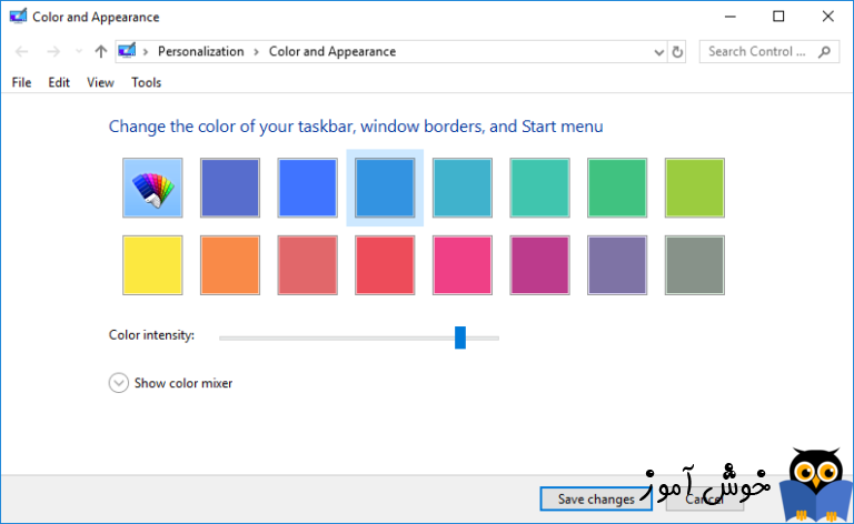 دسترسی ساده تر به پنجره رنگ ها در ویندوز 10