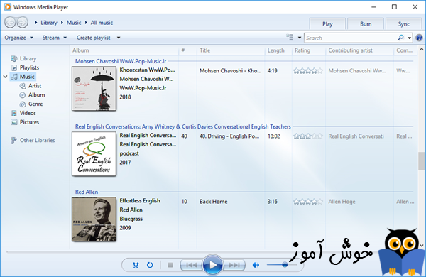 آموزش برنامه ویندوز مدیا پلایر 12 (Windows Media Player)