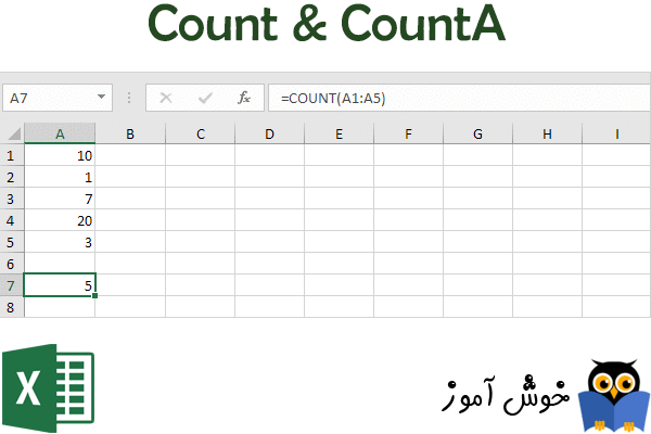 تابع محاسبه تعداد (Count & CountA)