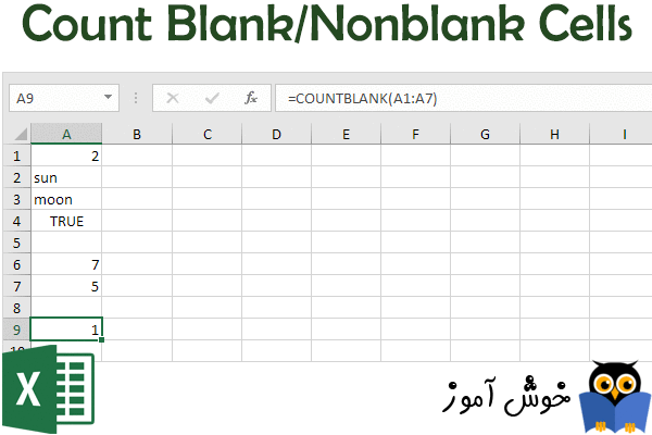 تابع شمارش سلولهای خالی (Count Blank/Nonblank Cells)