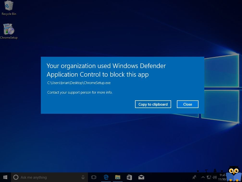 برطرف کردن ارور Your organization used Windows Defender Application Control to block this app