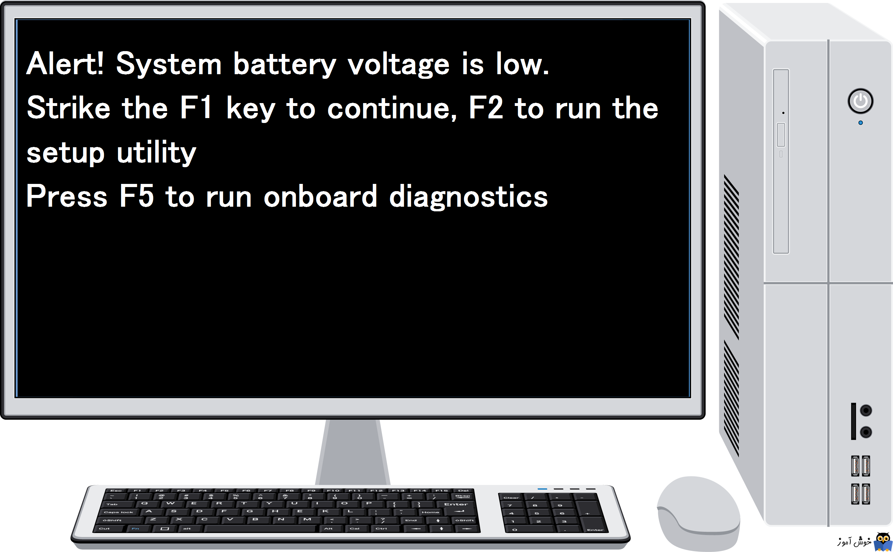 رفع ارور System battery voltage is low