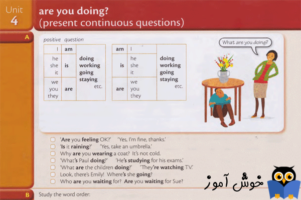 Unit 4: are you doing? (present continuous questions)