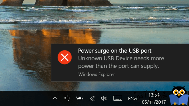 رفع ارور Power surge on the USB port
