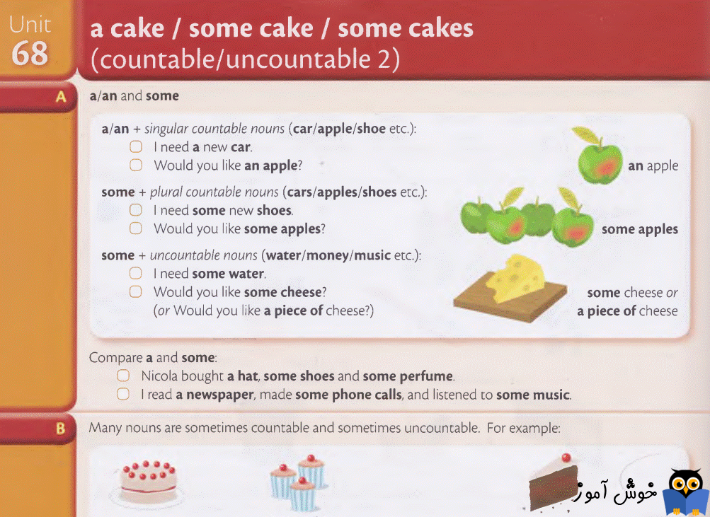 Unit 68: a cake / some cake / some cakes  (countable/uncountable 2)
