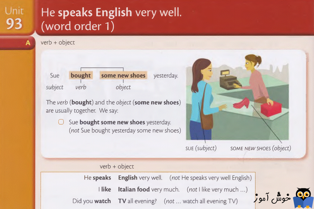 He speaks English. Very English. Your english very well