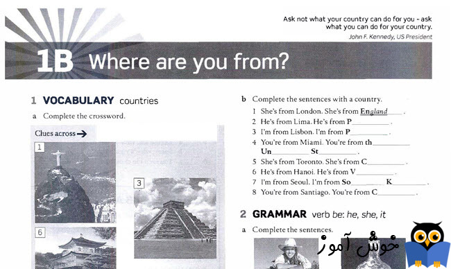 Workbook: 1B Where are you from
