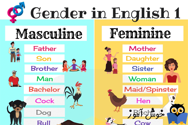 کلمات نشان دهندۀ جنسیت (Gender) در زبان انگلیسی