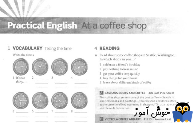Workbook: Practical English: Episode 2 At a coffee shop