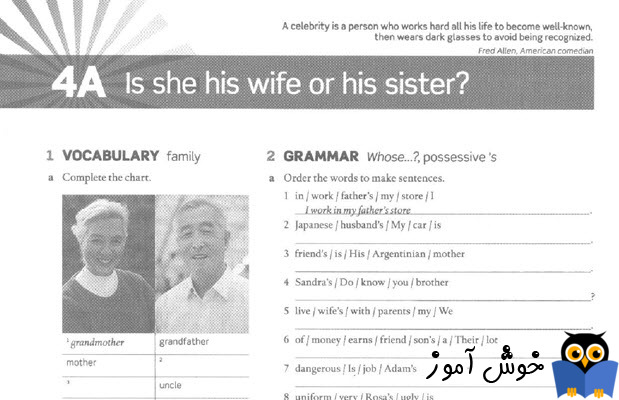 Workbook: 4A Is she his wife or his sister