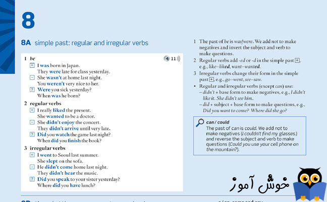 8A simple past: regular and irregular verbs