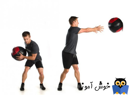 حرکات تمرینی با توپ - حرکت Medicine ball rotational throw