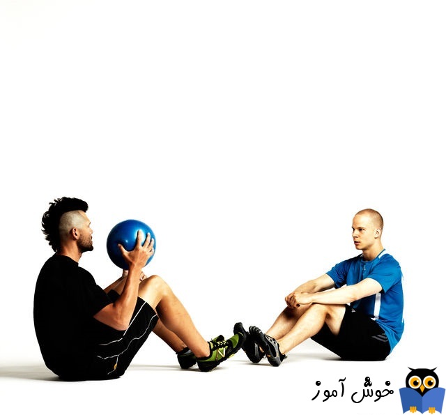 حرکات تمرینی با توپ - حرکت Partner medicine ball sit-up