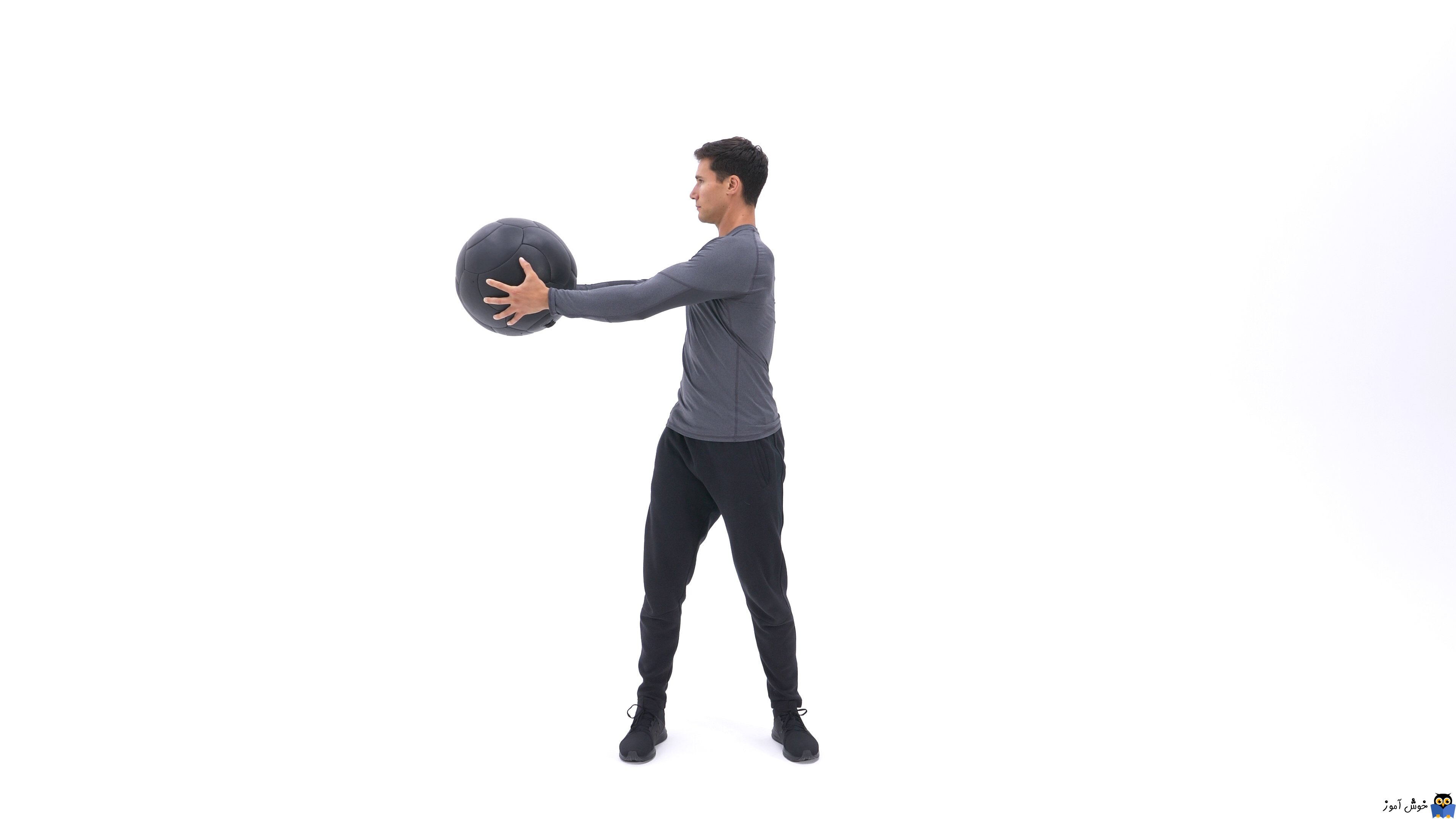 حرکات تمرینی با توپ - حرکت Medicine ball twist