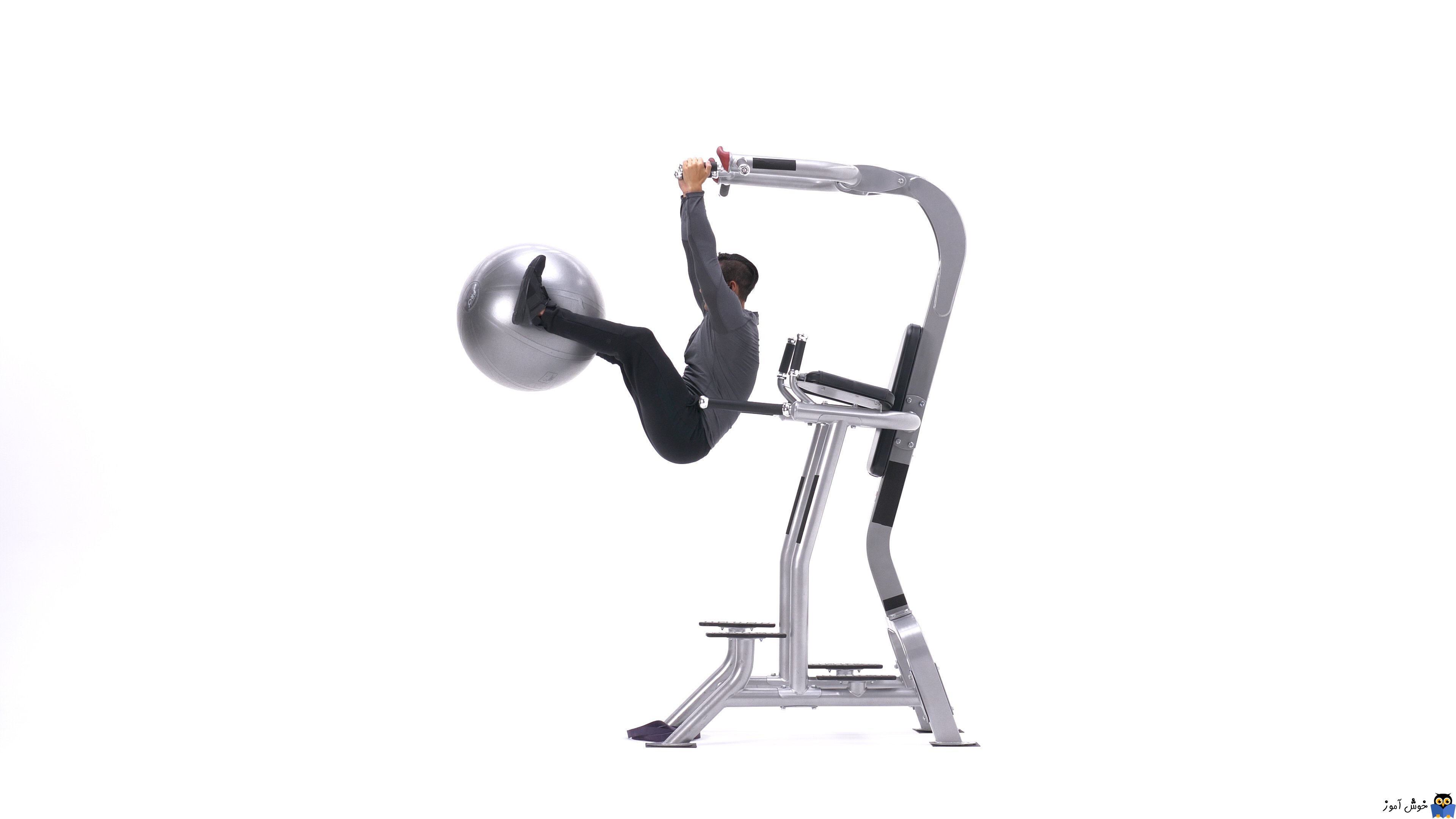حرکات تمرینی با توپ - حرکت Hanging exercise ball leg raise