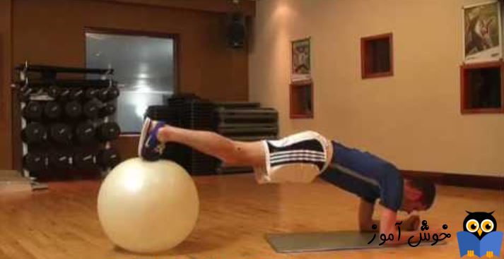 حرکات تمرینی با توپ - حرکت six-pack Abs Elevated Plank