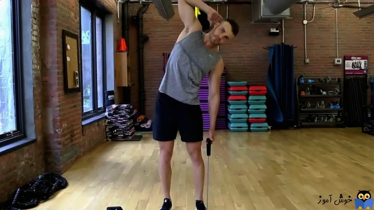 حرکات تمرینی با کش-حرکت Band Side Bend