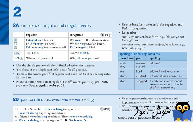 2A simple past: regular and irregular verbs