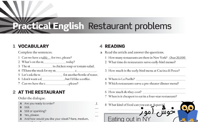 Workbook: Practical English: Episode 2 Restaurant problems